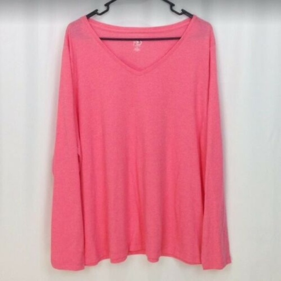 new directions Tops - New Directions Pink V-Neck Sleep Tee Plus 1X NWT